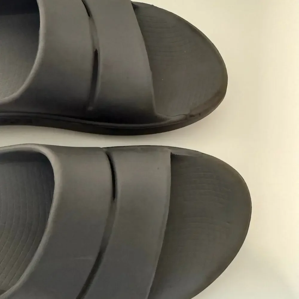 Oofos Ooahh Men's Sport Slide Sandals Grey 12 Comfort Cushion‎ Casual Recovery